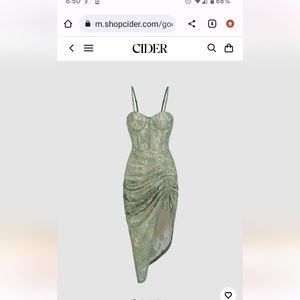 Cider green ruched midi dress